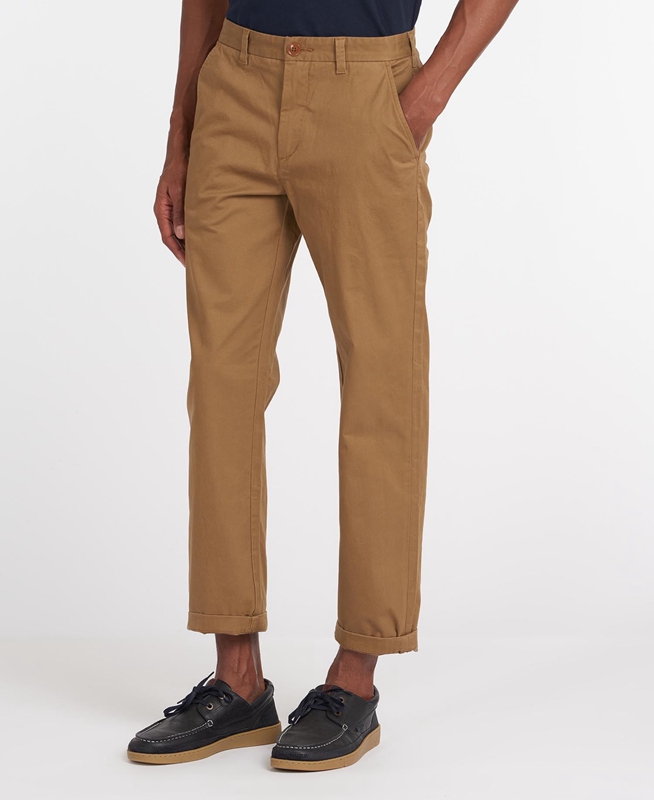 Beige Men's Barbour Neuston Essential Chinos Pants | OHEW-52684