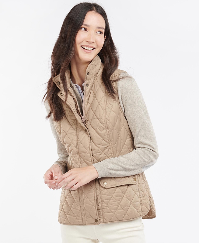 Beige Women's Barbour Weste Otterburn Vest | UMHY-80695