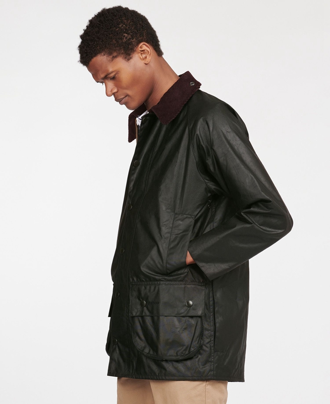 Black Men's Barbour Beaufort® Waxed Jackets | BDJH-03861