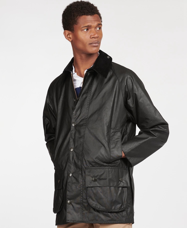 Black Men's Barbour Beaufort® Waxed Jackets | PZCL-63084