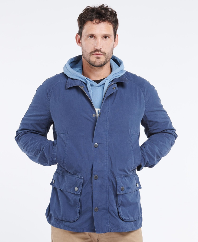 Blue Men's Barbour Ashby Casual Jackets | ULNC-24516