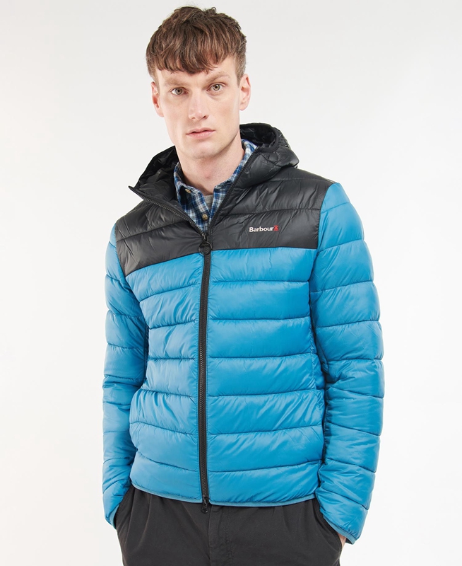 Blue Men's Barbour Kendle Baffle Quilted Jackets | IKRV-70162