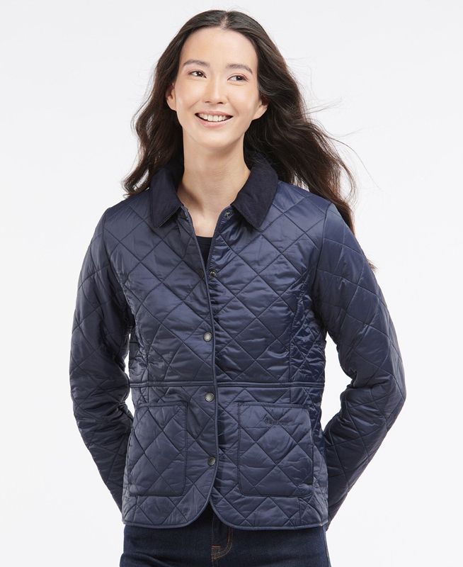 Blue Women's Barbour Steppjacke Deveron Polarquilt Quilted Jackets | UVMF-26397