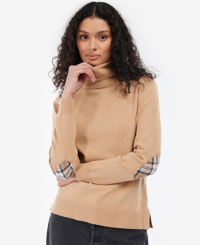 Brown Women's Barbour Pendle Roll-Neck Sweaters | KVHR-38627