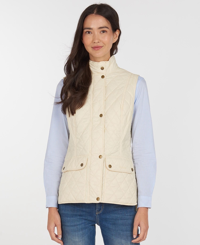 Cream Women's Barbour Weste Otterburn Vest | ZFKC-47983