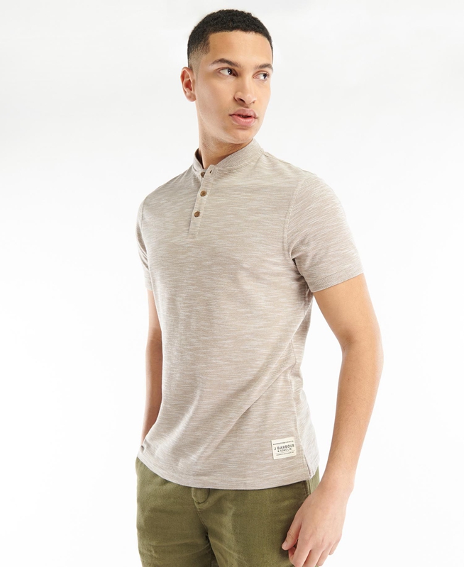 Grey Men's Barbour Belgrave Sport Neck T Shirts | JFWH-17832