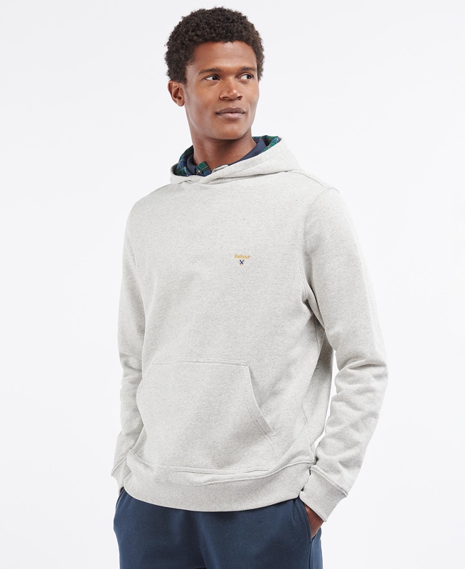 Grey Men's Barbour Campus Hoodie Sweatshirts | ZLCO-49278