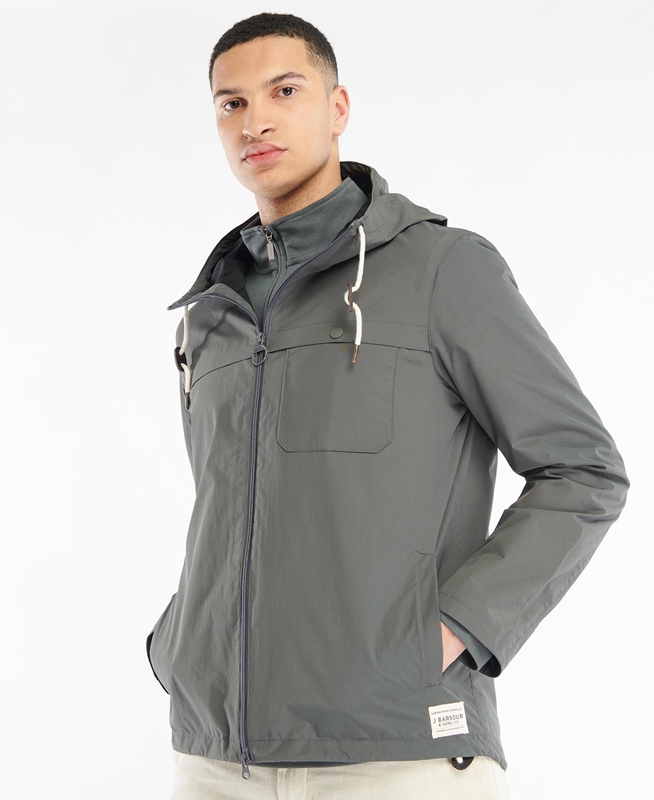 Grey Men's Barbour Selby Showerproof Casual Jackets | FLEI-92861