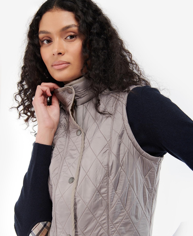 Grey Women's Barbour Cavalry Vest | POEH-58729