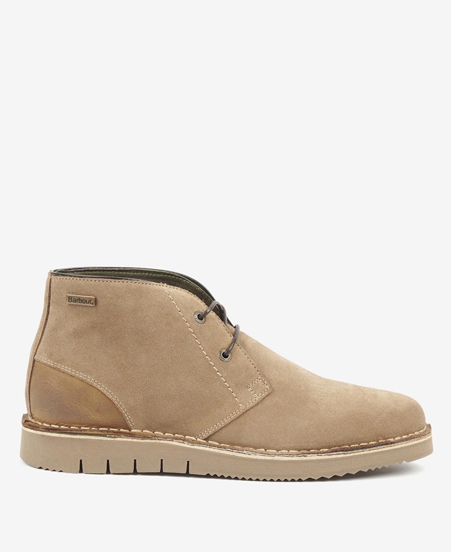 Khaki Men's Barbour Kent Desert Boots | UGXY-93670