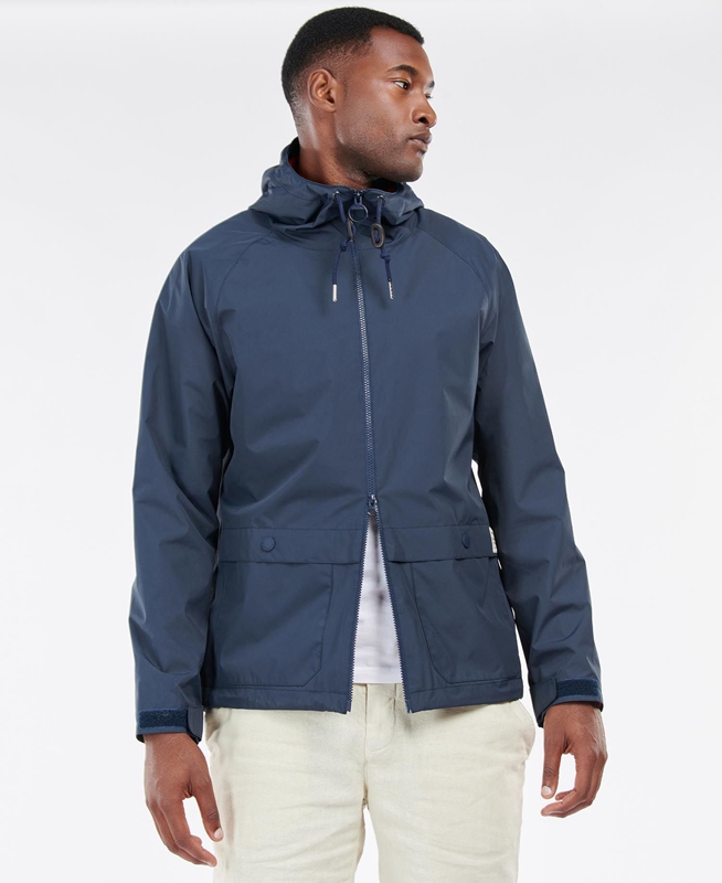 Navy Men's Barbour Begral Showerproof Casual Jackets | JXYT-19350