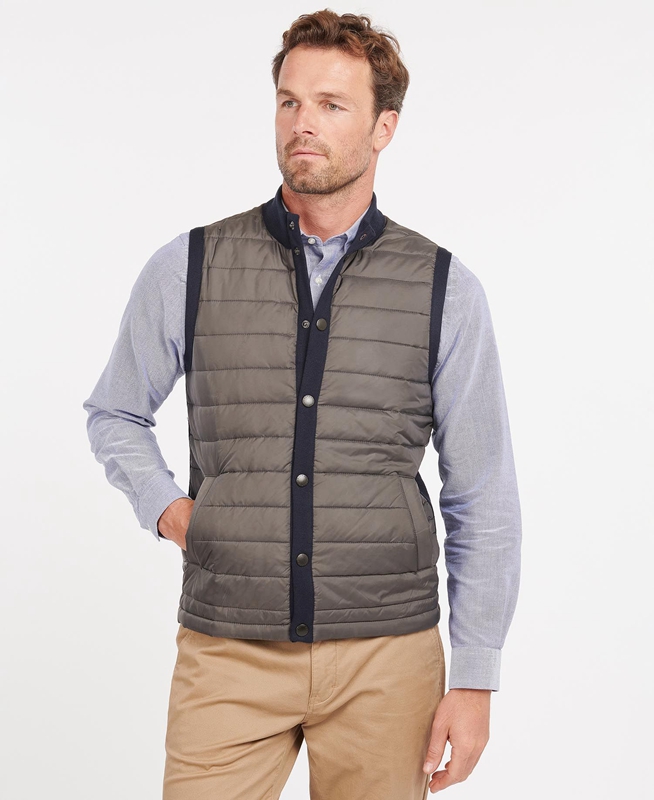 Navy Men's Barbour Essential Vest | HRGK-92703