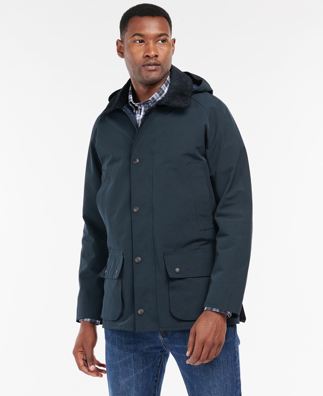 Navy Men's Barbour Rokig Waterproof Jackets | XIZE-31582