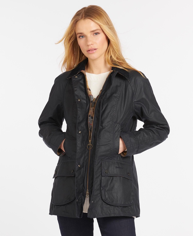 Navy Women's Barbour Beadnell® Waxed Jackets | MOAP-84620