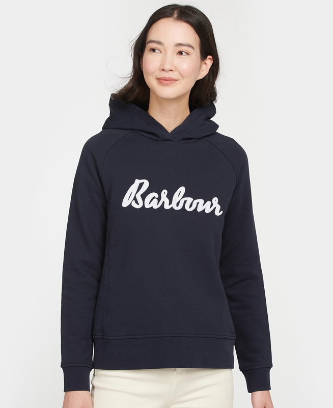 Navy Women's Barbour Otterburn Sweatshirts | WERF-70148