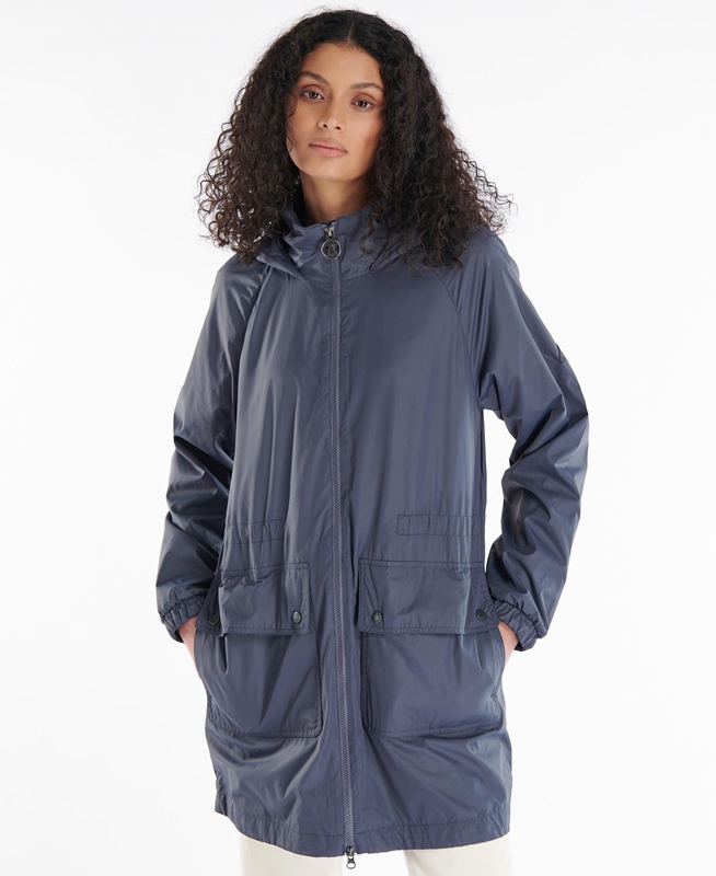 Navy Women's Barbour Sea Daisy Showerproof Casual Jackets | CIQT-97084