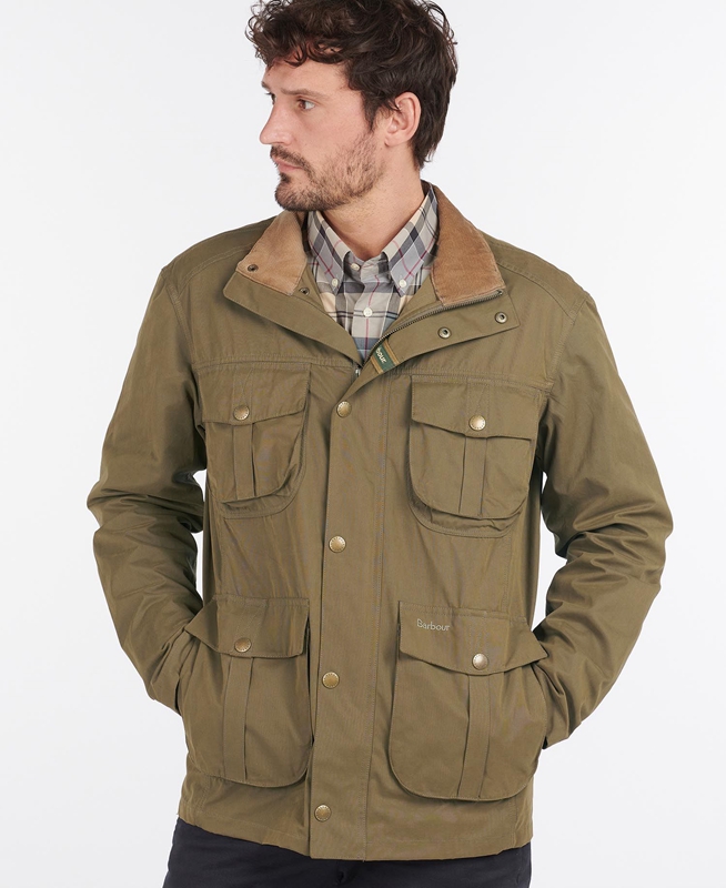 Olive Men's Barbour Sanderling Casual Jackets | XNZB-53120