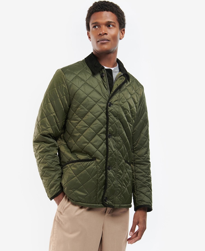 Olive Men's Barbour Winter Liddesdale Quilted Jackets | OAGZ-67402