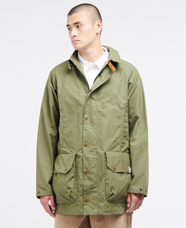 Olive Men's Barbour x Ally Capellino Back Casual Jackets | QOAI-39578