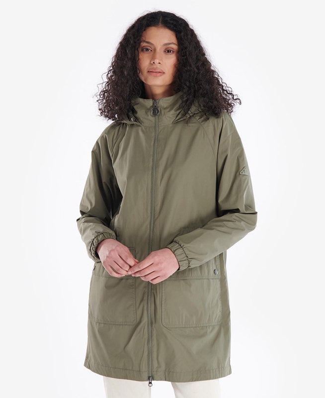 Olive Women's Barbour Sea Daisy Showerproof Casual Jackets | JPDC-69214