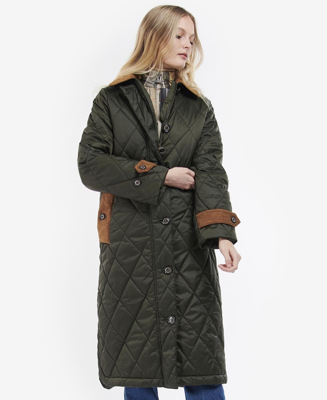 Olive Women's Barbour Silwick Quilted Jackets | VAFJ-16087