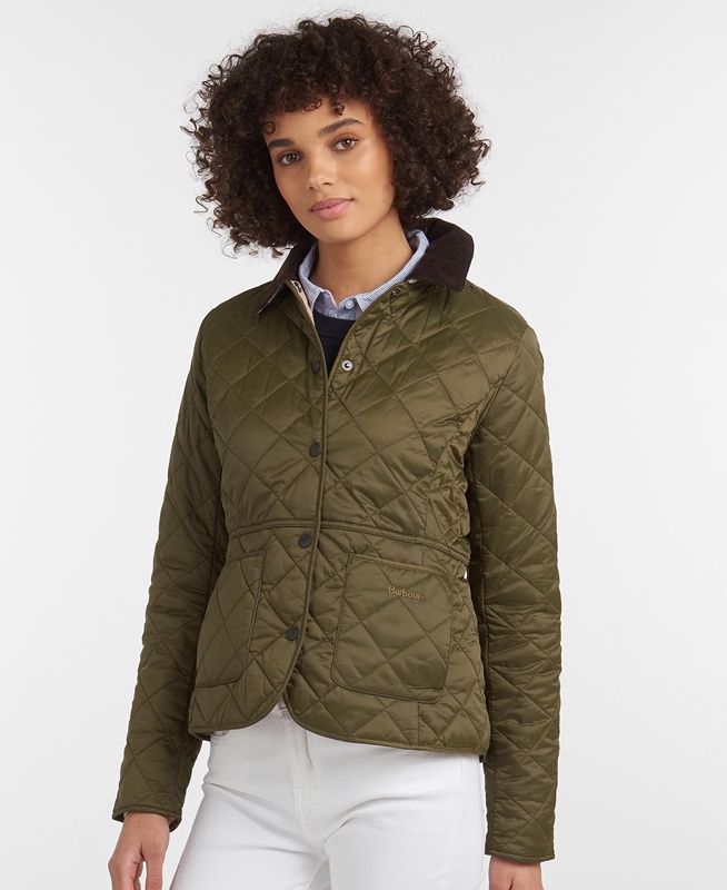 Olive Women's Barbour Steppjacke Deveron Quilted Jackets | SYBC-73128