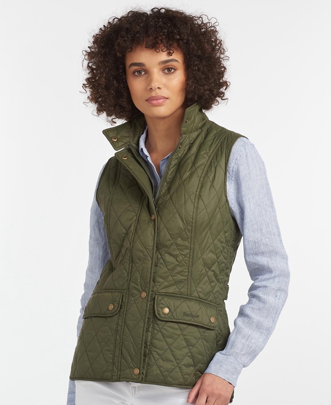 Olive Women's Barbour Weste Otterburn Vest | RFVY-40817