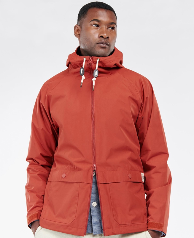 Red Men's Barbour Begral Showerproof Casual Jackets | XDQZ-14370