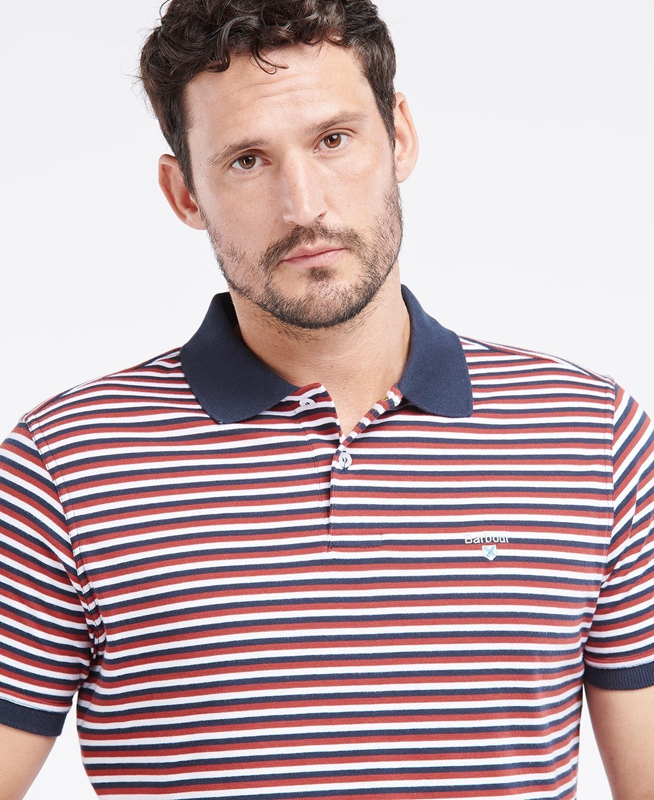 Red Men's Barbour Swinden Polo shirts | DUJW-75960