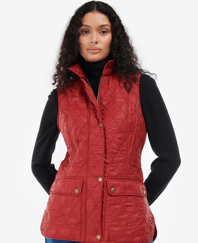 Red Women's Barbour Wray Vest | JIHS-82563