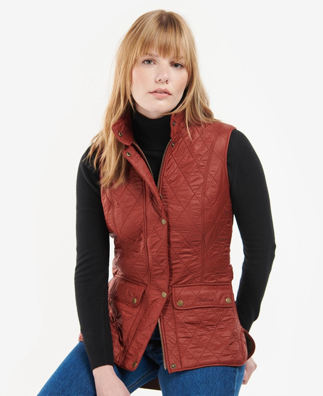 Red Women's Barbour Wray Vest | VNEA-96342