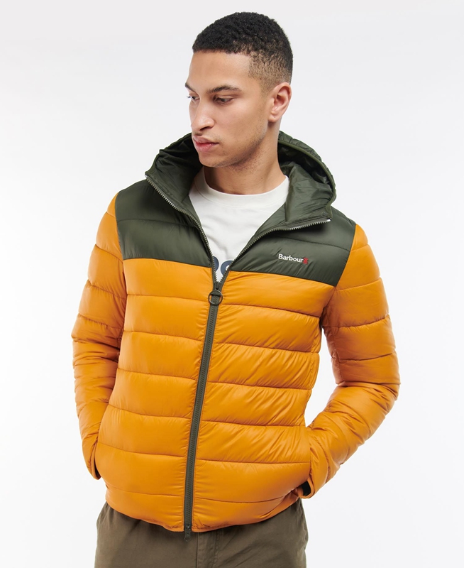 Yellow Men's Barbour Kendle Baffle Quilted Jackets | TKCU-83264