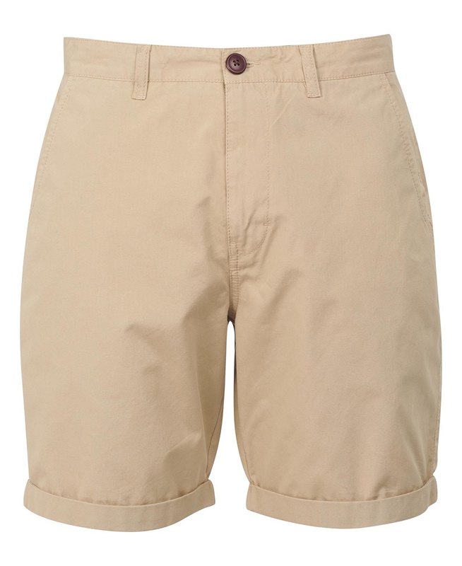 Beige Men's Barbour Glendale Short Pants | BXFR-59287