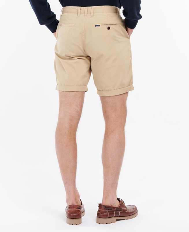 Beige Men's Barbour Glendale Short Pants | BXFR-59287