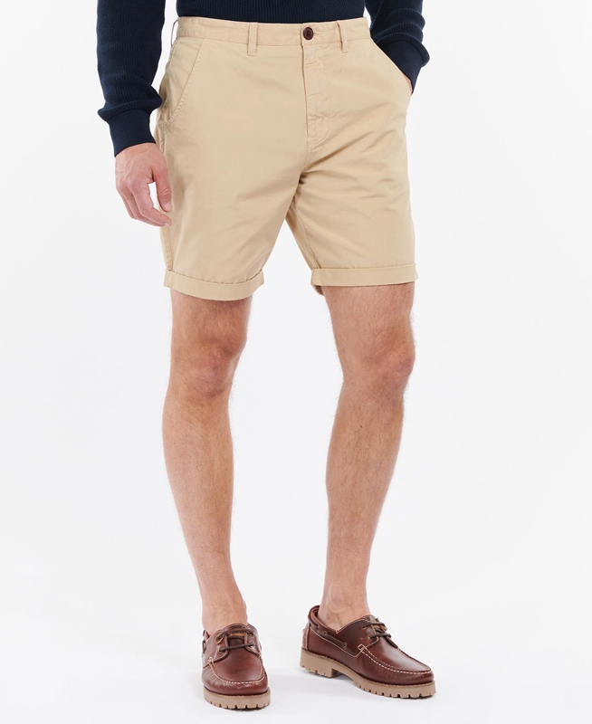 Beige Men\'s Barbour Glendale Short Pants | BXFR-59287