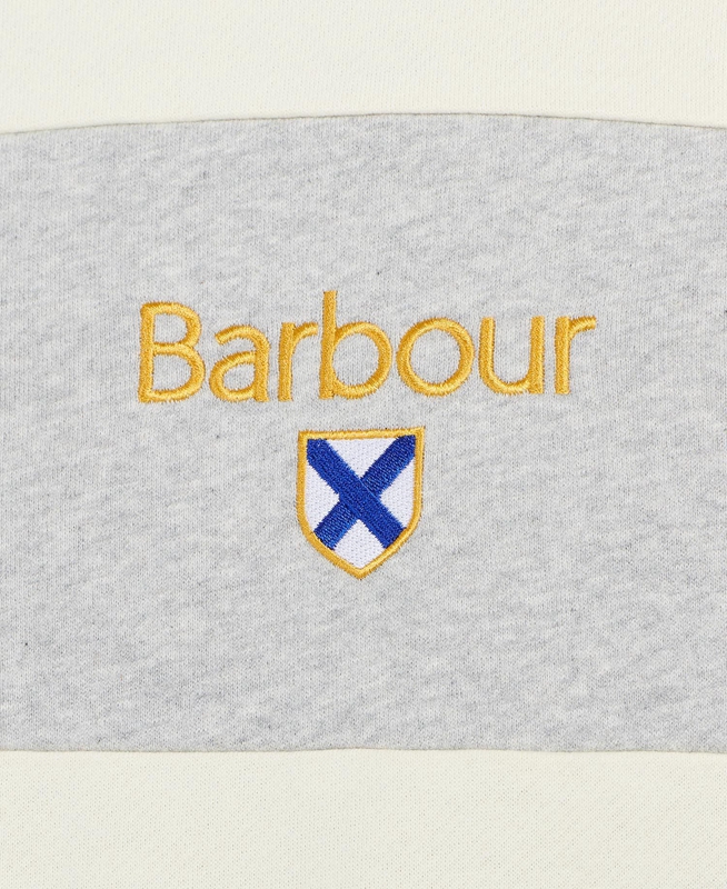 Beige Men's Barbour Honour Panel Crew Sweatshirts | GOUJ-15849