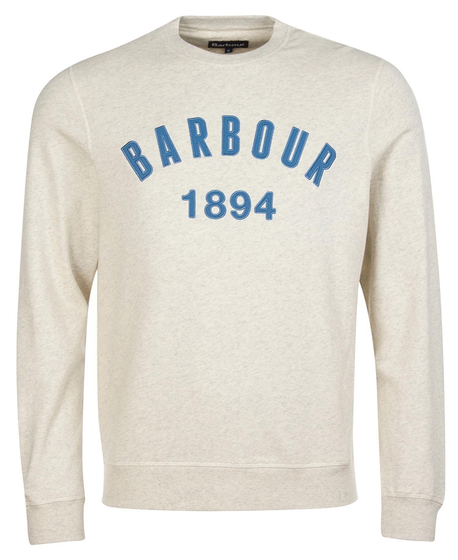 Beige Men's Barbour John Crew Neck Sweatshirts | RGVU-42517