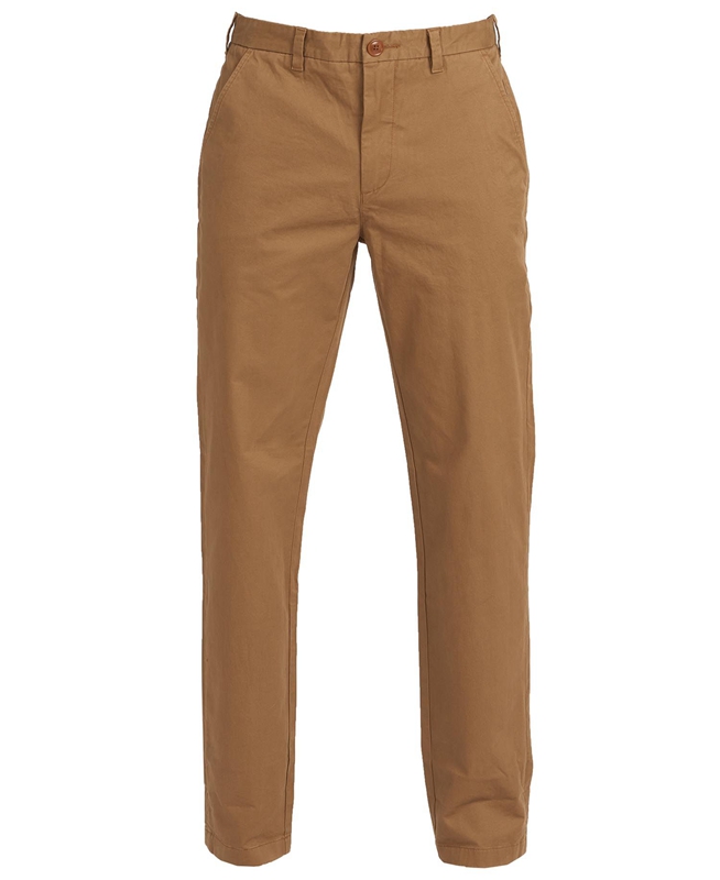 Beige Men's Barbour Neuston Essential Chinos Pants | OHEW-52684