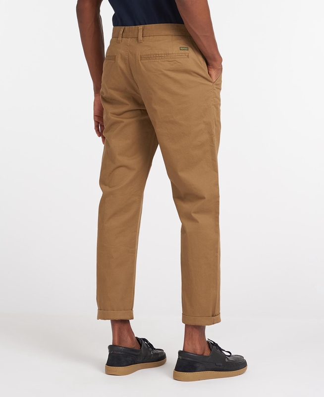 Beige Men's Barbour Neuston Essential Chinos Pants | OHEW-52684