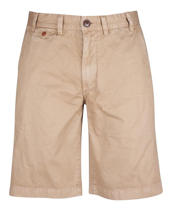 Beige Men's Barbour Neuston Twill Pants | NXGD-47826