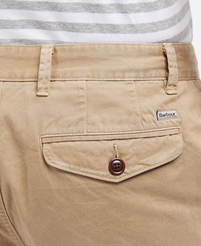 Beige Men's Barbour Neuston Twill Pants | NXGD-47826