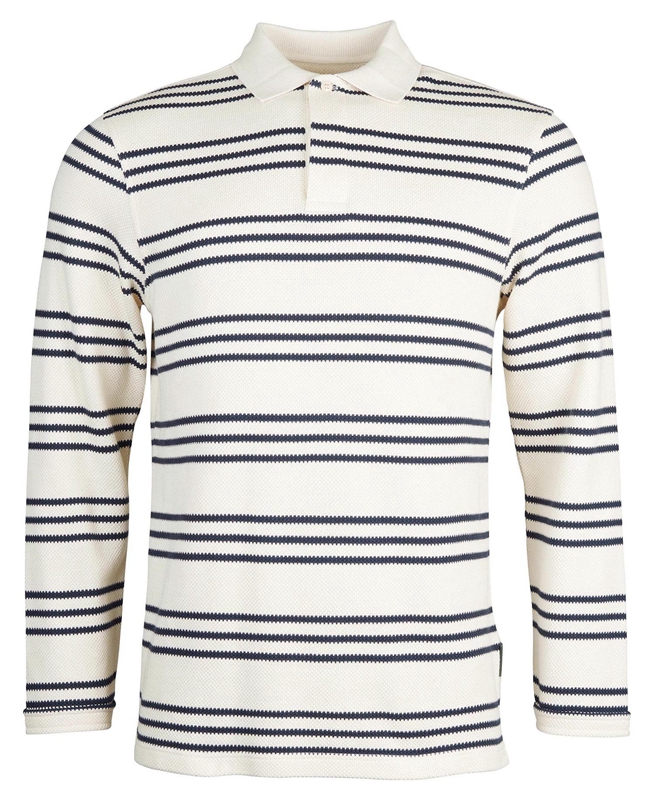 Beige Men's Barbour Rake Striped Sweatshirts | ZDTB-05329