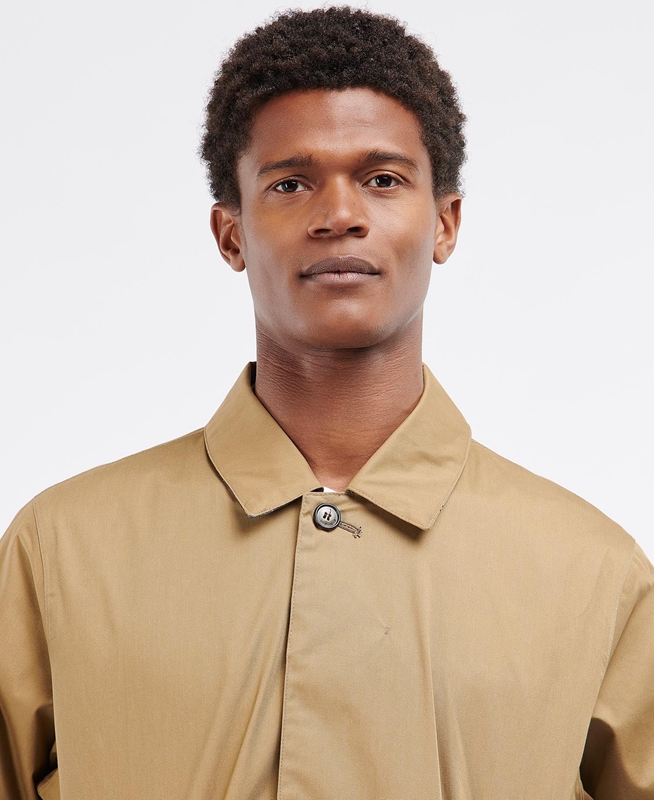 Beige Men's Barbour Rokig Waterproof Jackets | QTFD-59401