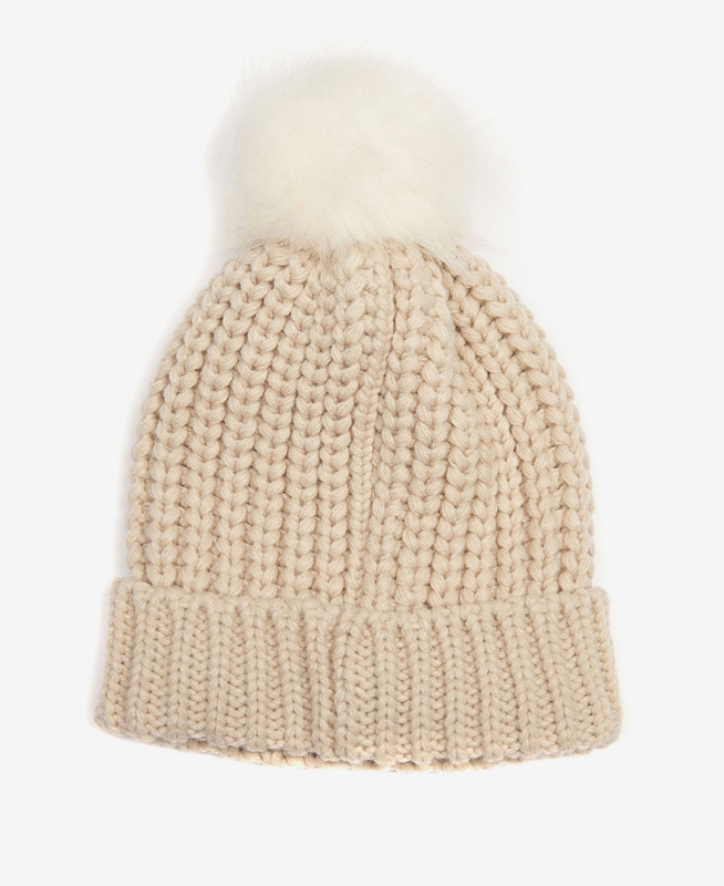 Beige Women's Barbour Beanie Saltburn Hats | RWCX-92315