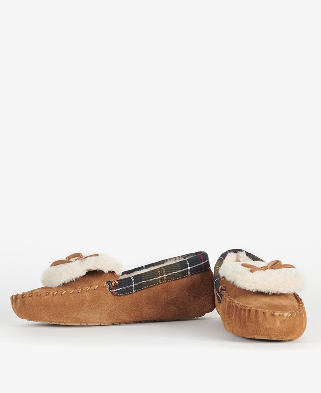 Beige Women's Barbour Darcie Slippers | CQOP-57413