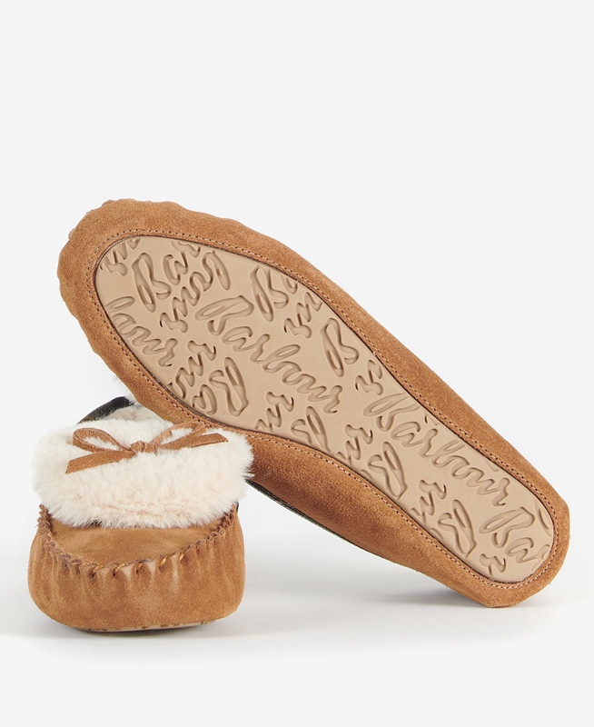 Beige Women's Barbour Darcie Slippers | CQOP-57413