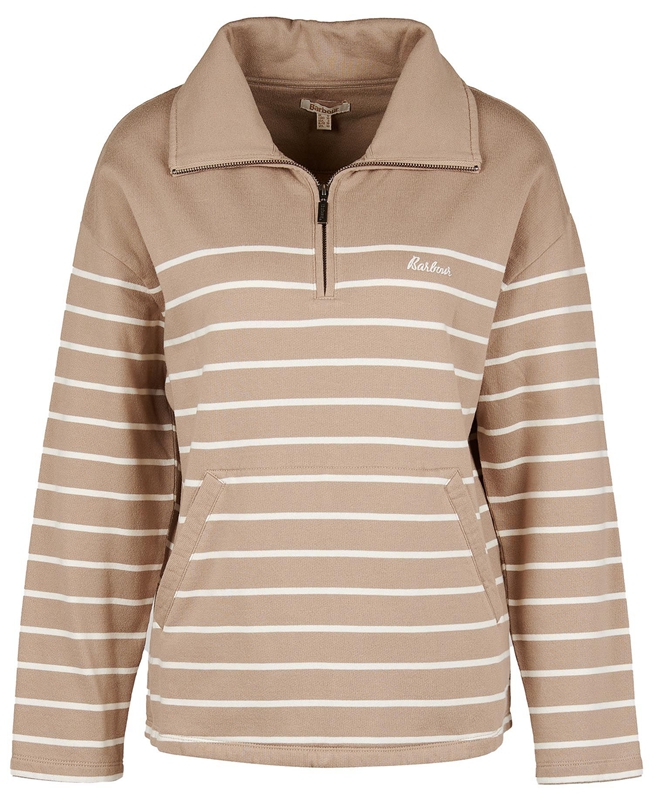 Beige Women's Barbour Explorer Ember Sweatshirts | MDQR-71249