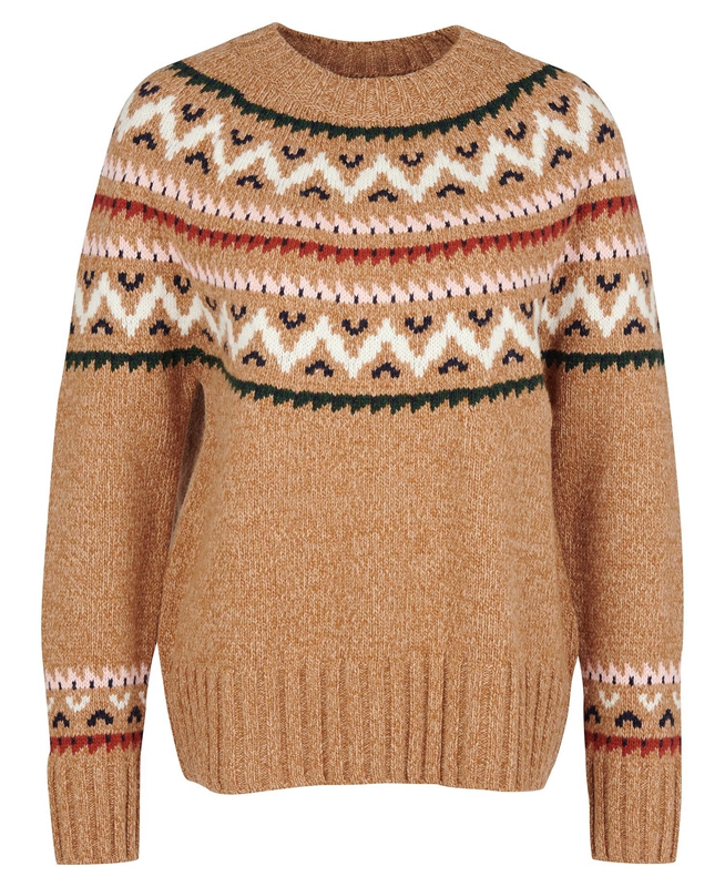 Beige Women's Barbour Langford Knit Sweaters | RZNQ-74139