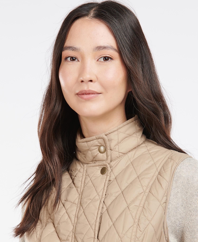 Beige Women's Barbour Weste Otterburn Vest | UMHY-80695