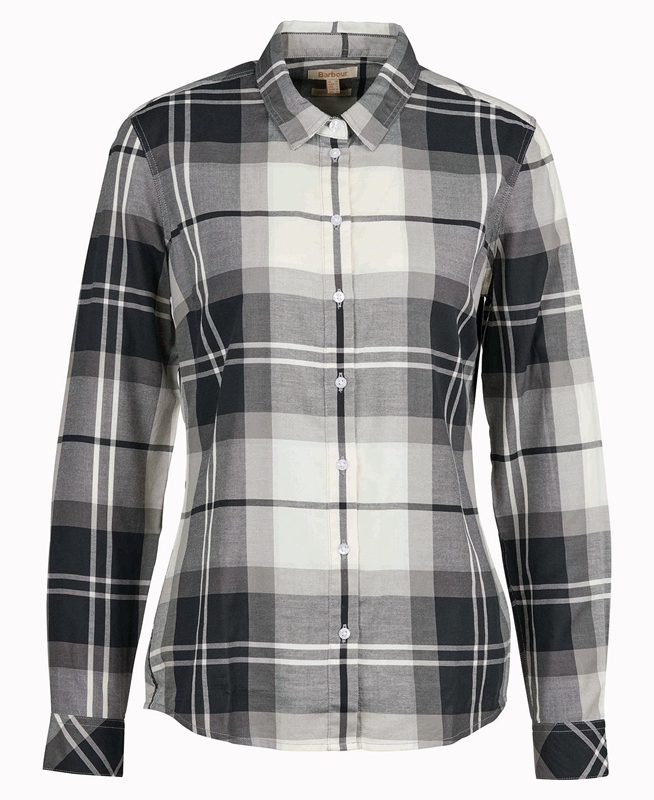 Black / Grey Women's Barbour Bredon Shirts | OXSU-56189